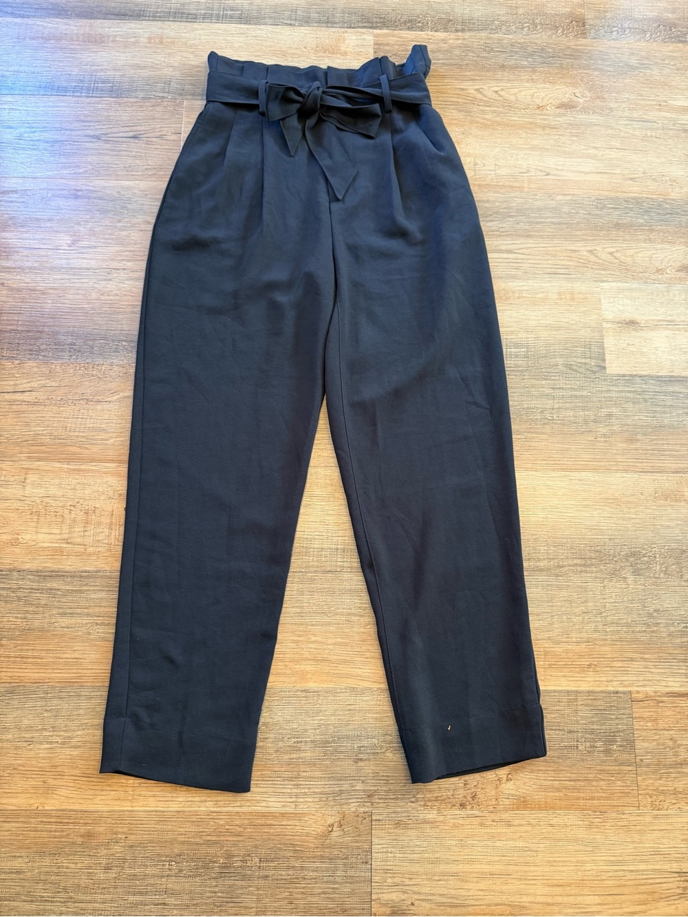 Madewell Black Paperbag Waist Tapered Chinos